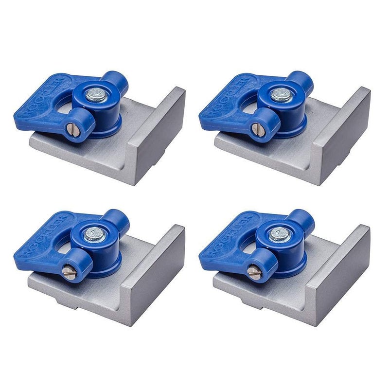 Rockler T Track Stop Kit (4 Pack) - T Track System Accessories w/ 2 Inline Stops  2 Short Stops - T Track Woodworking Stop Kit - Aluminum T Track Hold Down Clamps for Durability - 5/8  Tall Stops - Image 2